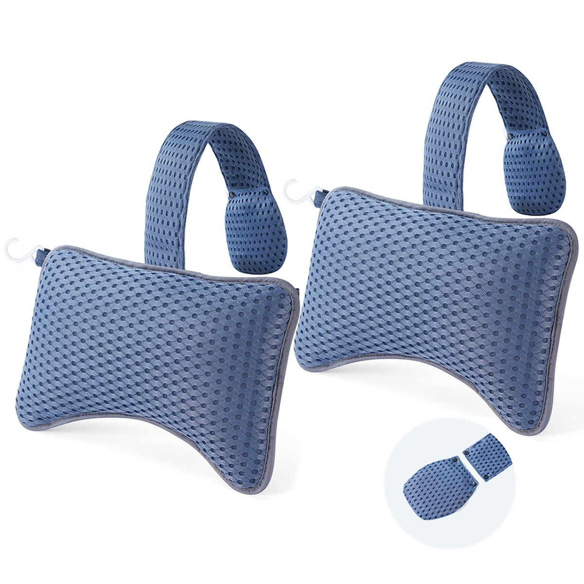 Hugabow hot tub pillow blue close-up showing plush neck support.