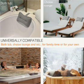 Hugabow universal-fit strap-length adjustable pillow fits most tubs.