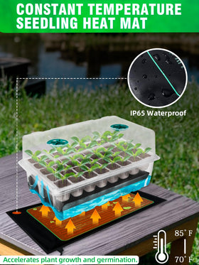 Hugbow capillary mat keeps seedlings evenly moist for steady growth.