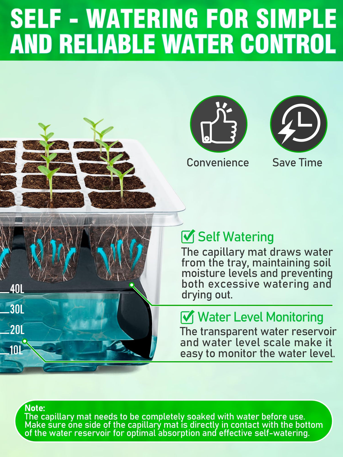 Hugbow heat mat maintains warm, steady temperatures to support germination.