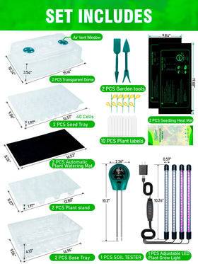 Hugbow LED grow light system provides adjustable brightness for healthy seedlings.