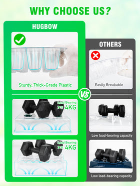 Hugbow plant stands and base trays organize the seed-starting setup neatly.
