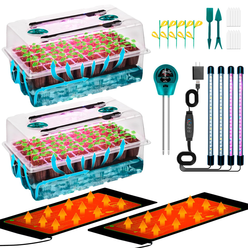 Hugbow self-watering seed tray kit enables consistent germination with moisture control.
