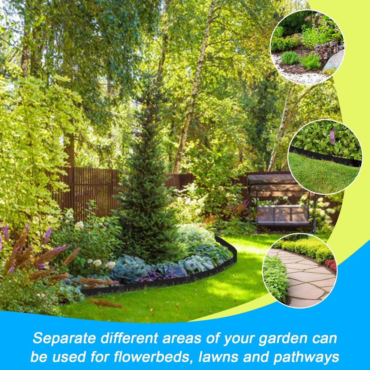 Hugeleaf complete edging kit 33 feet provides a full boundary solution for yards.