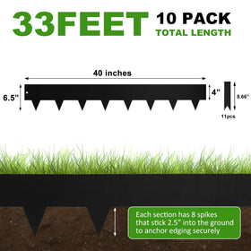 Hugeleaf edging stakes 11pcs 8.66-inch height securely anchors edging for stable layouts.