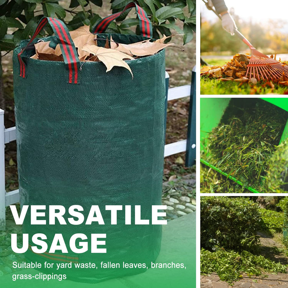 Hugeleaf collapsible yard bags folded flat for compact storage.