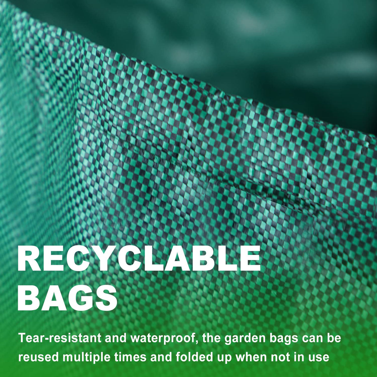 Hugeleaf heavy-duty garden waste bags demonstrate high durability for leaves and branches.