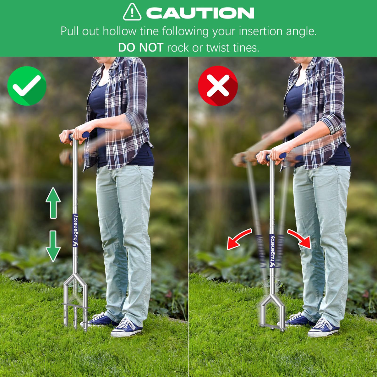 hugeneroy aerator in use lawn care demonstrates improved soil pathways with consistent cores