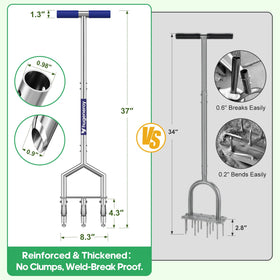 hugeneroy replaceable hollow tines extend tool life through many seasons of core extraction