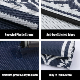 HUGEAR breathable rug with heat-treated edging protects grass and decks
