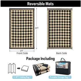 HUGGEAR reversible rug in black and beige, two styles in one