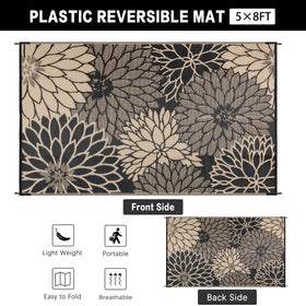 HUGEAR reversible floral rug adds curb appeal and style flexibility.