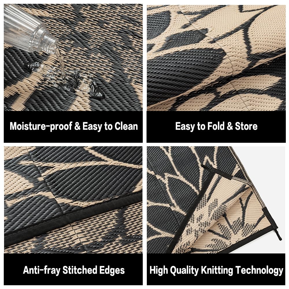 HUGEAR UV-stable outdoor rug stays vibrant under sun exposure.
