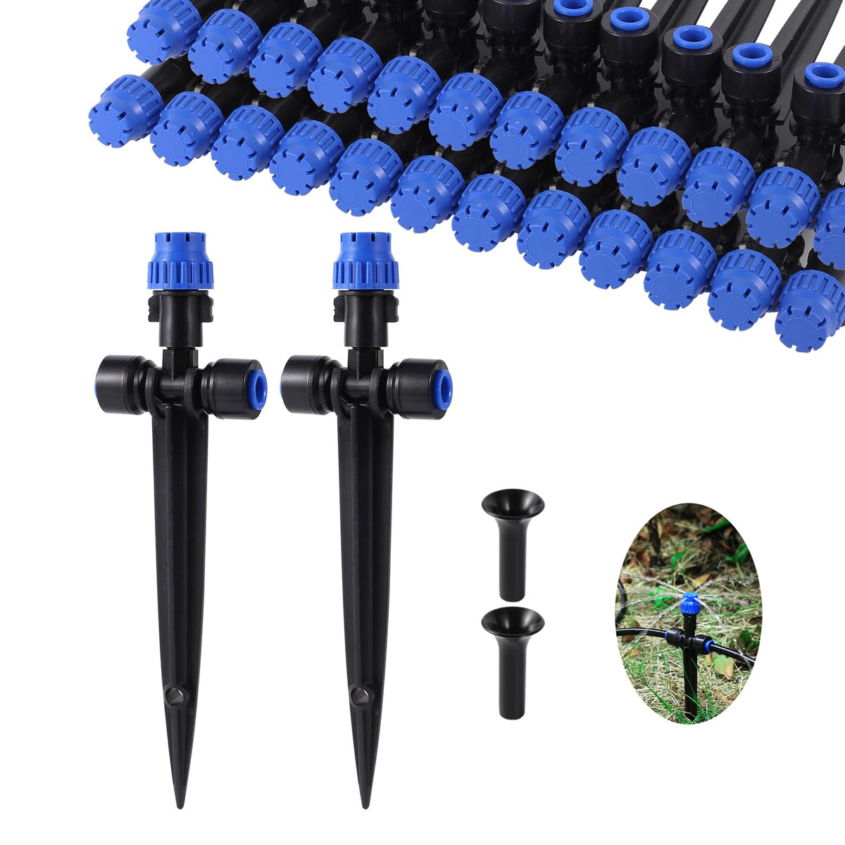 HUISUYTON drip emitter with 360-degree adjustable flow for tailored watering