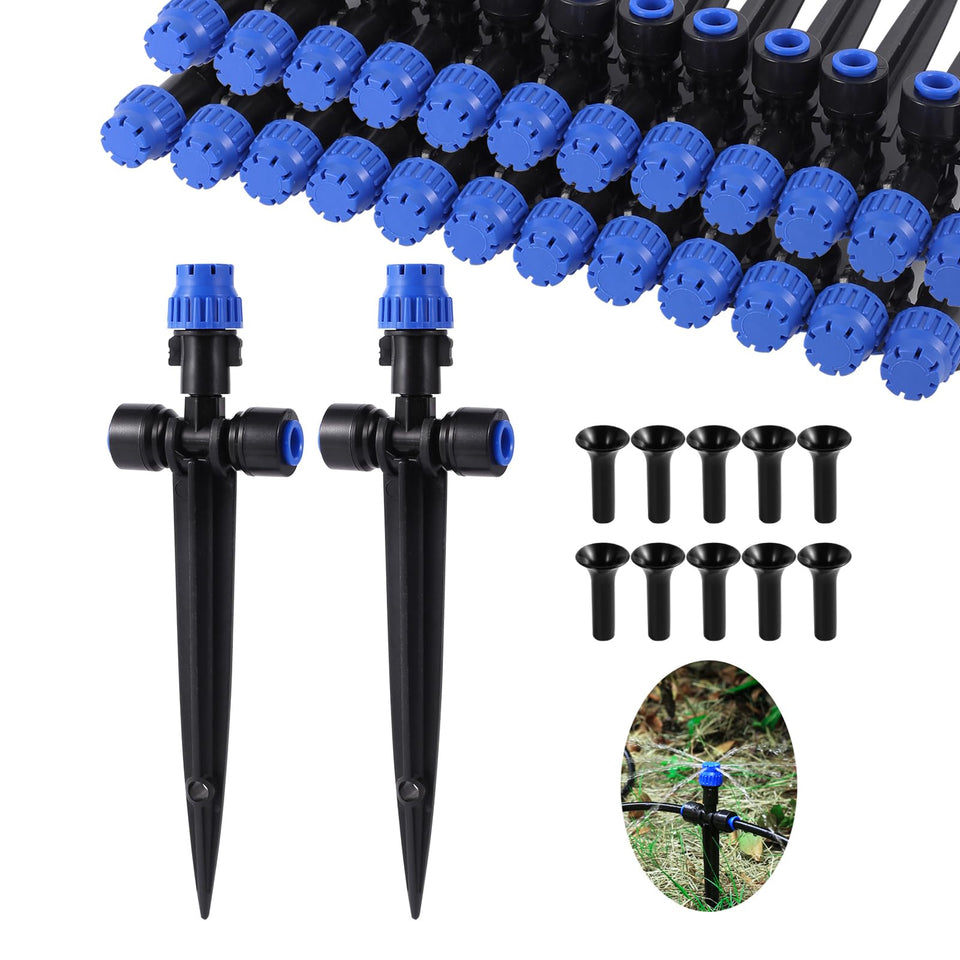 HUISUYTON drip emitters with adjustable 360-degree flow for precise watering