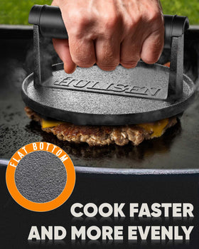 HULISEN burger press flat bottom for even browning and patty formation