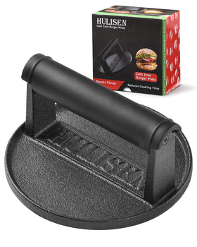 HULISEN burger press heavy-weight 6in; even flattening for juicy burgers on grills
