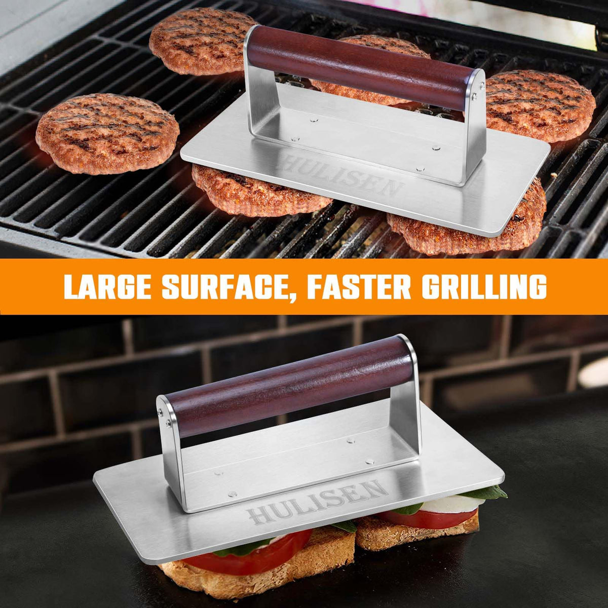 HULISEN panini sandwich press delivers evenly pressed, crisp results.