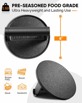 HULISEN pre-seasoned cast iron surface ready for immediate use across cooking surfaces