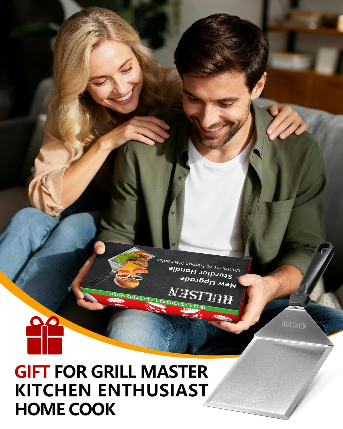 HULISEN spatula versatile for griddle and BBQ tasks, outdoors and on a flat top.