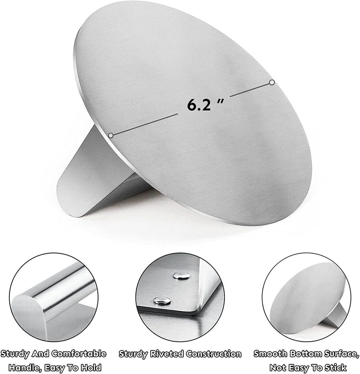 HULISEN burger press on grill and panini for quick, juicy results.