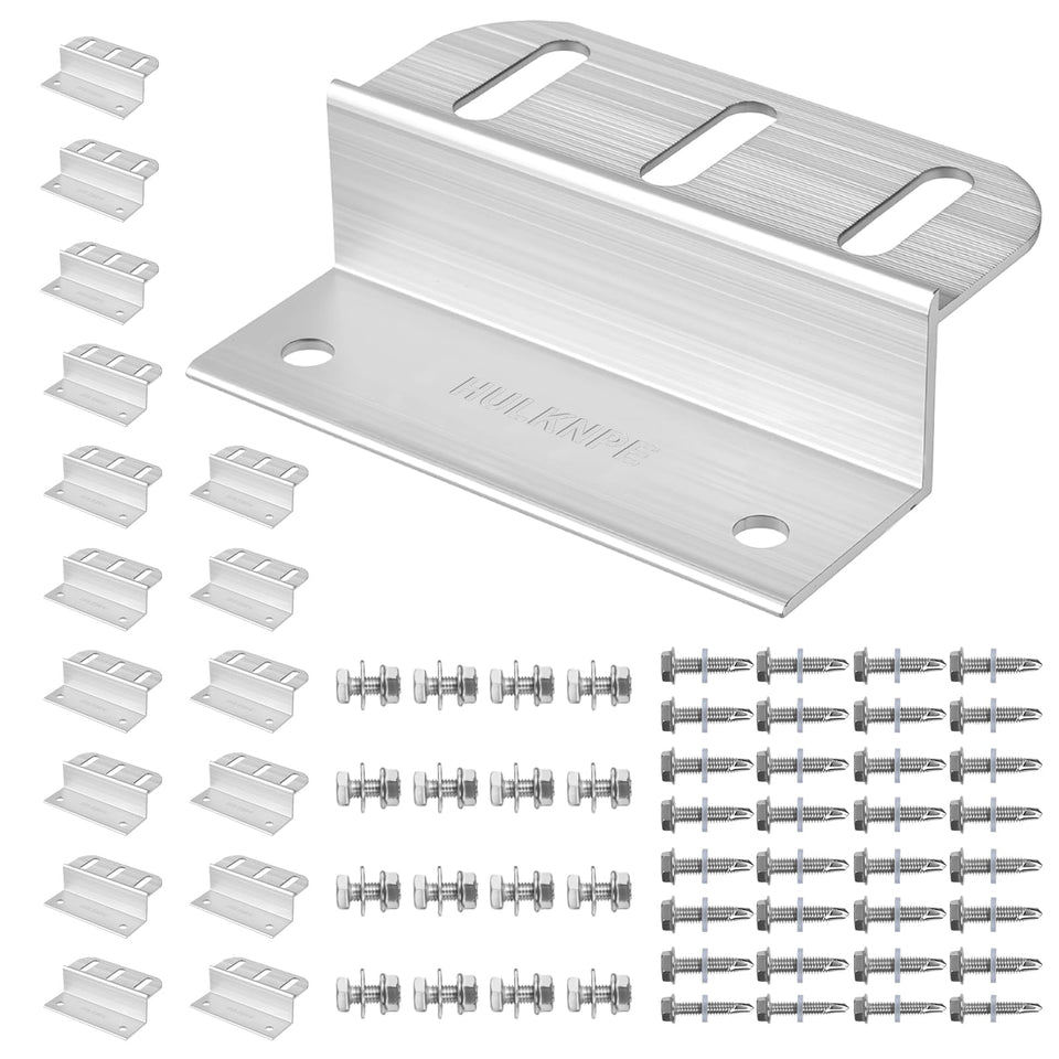 HULKNPE Z brackets for solar panels close-up showing sturdy base and secure outdoor mounting