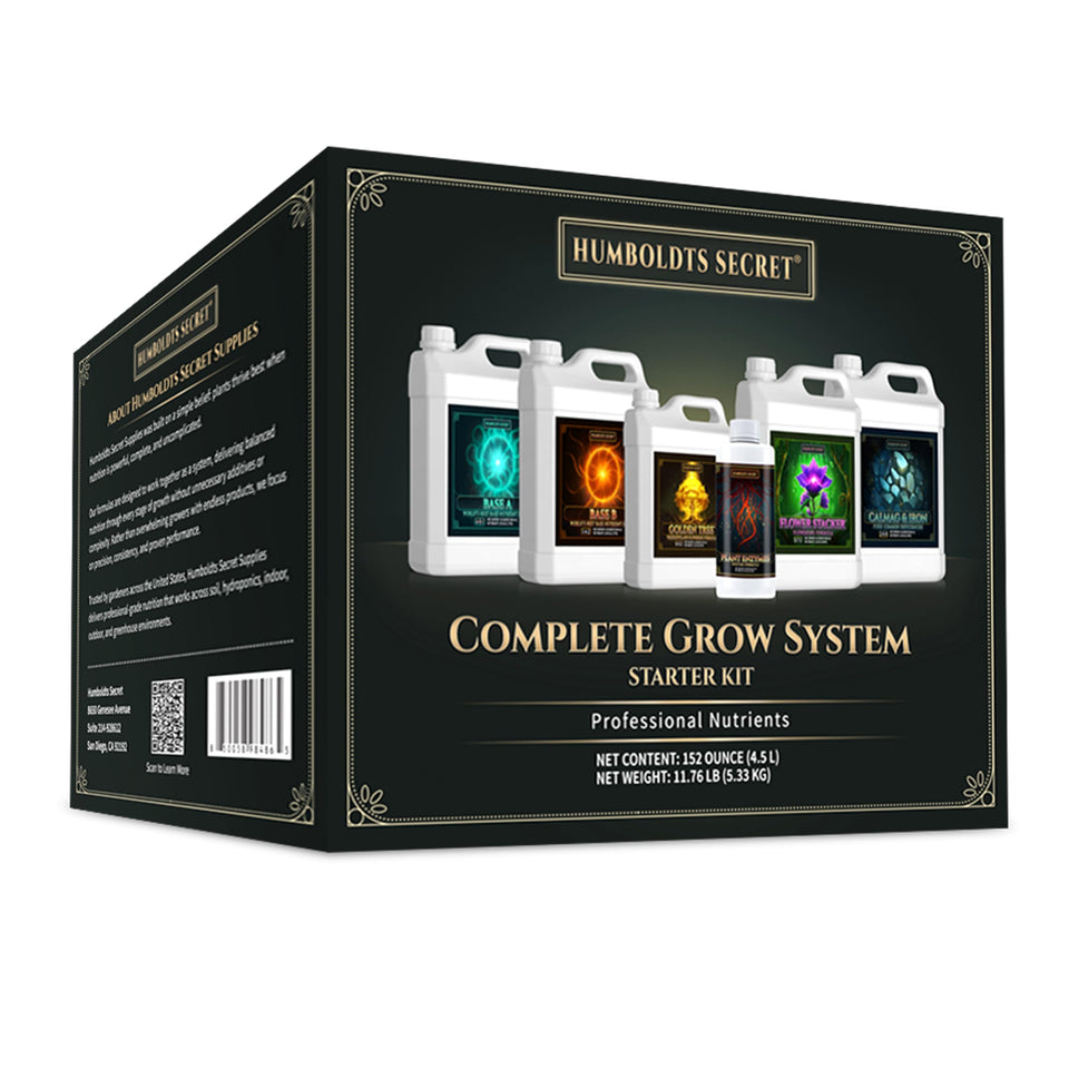 Humboldts Secret Base A bottle pour supports seedling nutrition for steady growth.