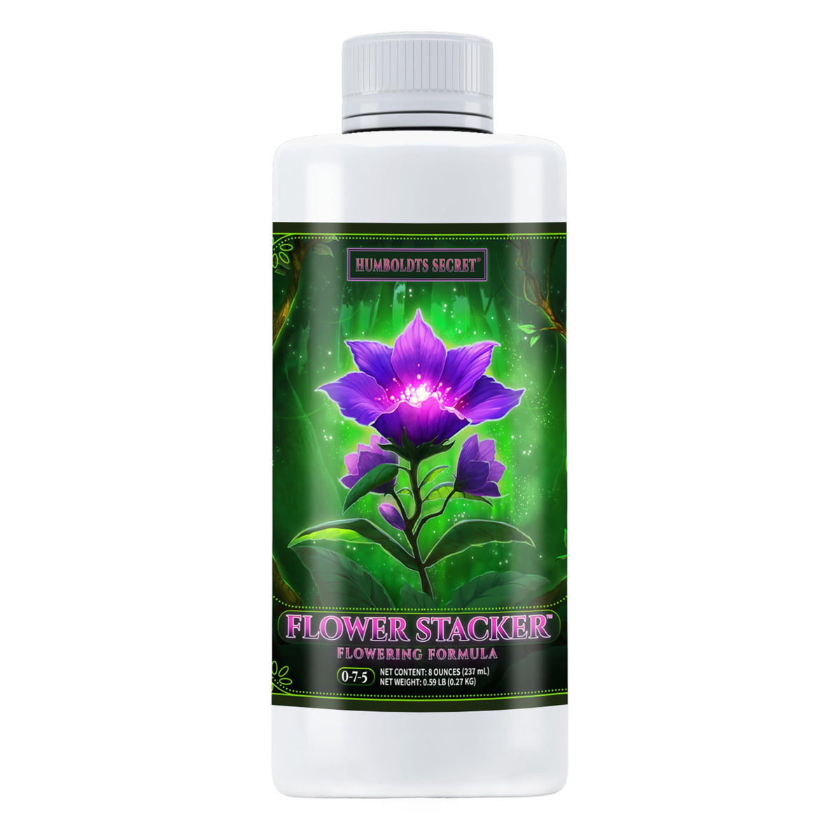 Humboldts Secret Flower Stacker bottle ready for blooming plants