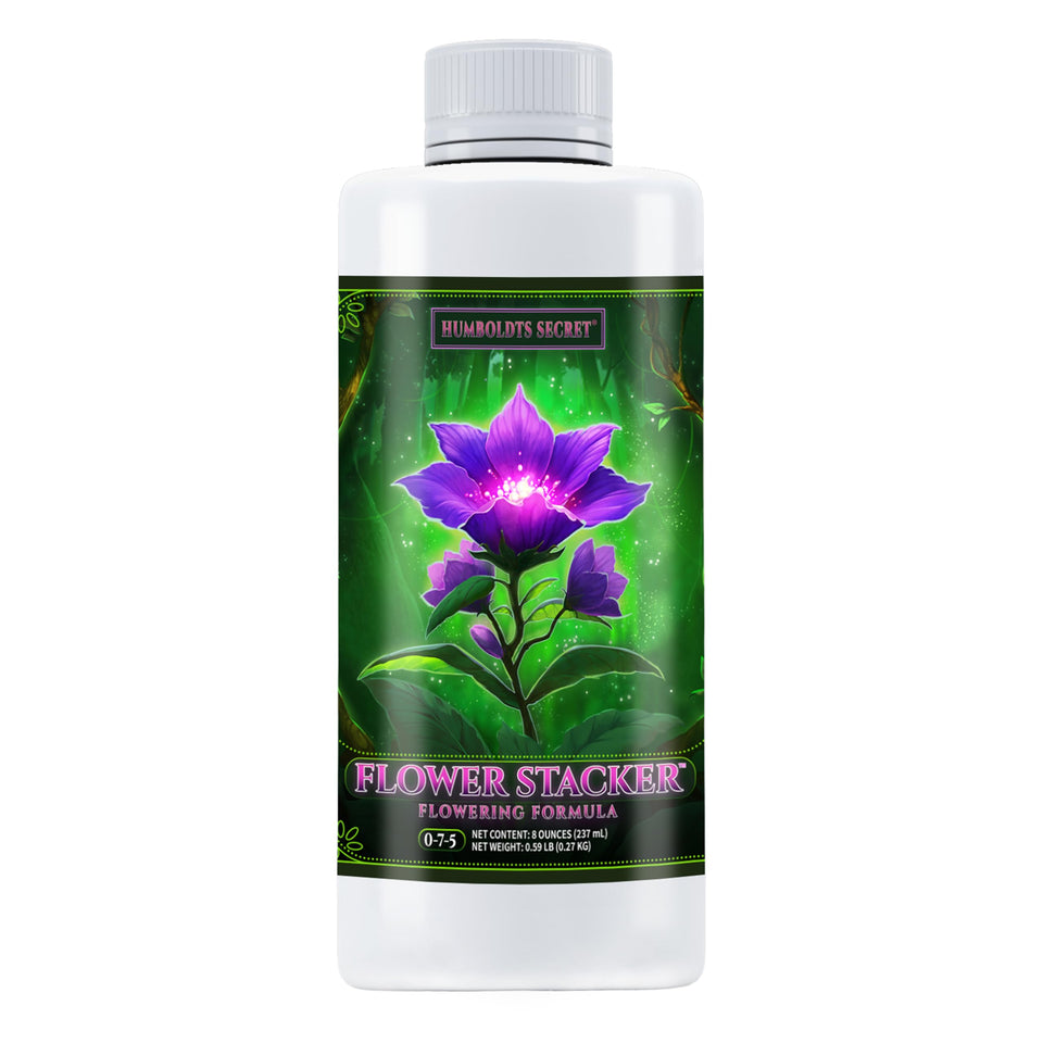 Humboldts Secret Flower Stacker bottle ready for blooming plants