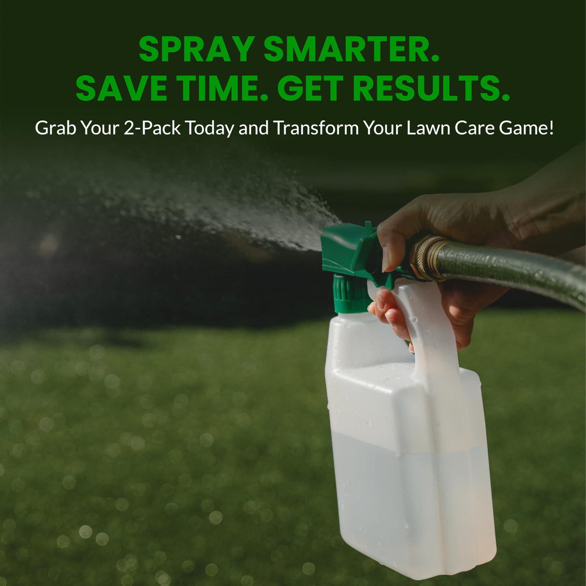 Outdoor spraying application with Humboldts Secret sprayer on lawn