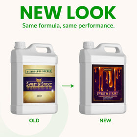 Humboldts Secret Sweet & Sticky label closeup highlights branding and formula for easy identification.
