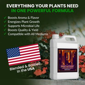 Humboldts Secret Sweet & Sticky soil application demonstrates convenient in-soil feeding.