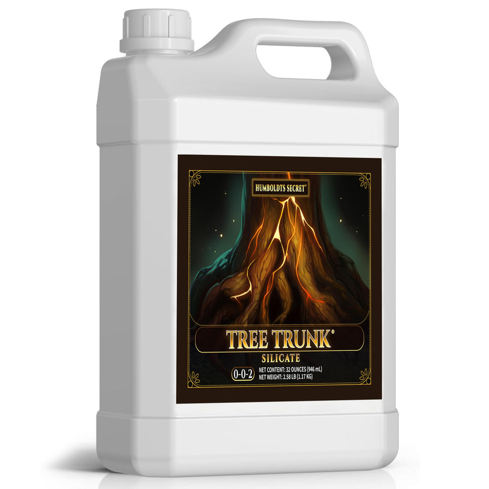 Humboldts Secret Tree Trunk bottle pour for easy dosing and strong stems.