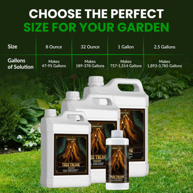 Dosing guide graphic for Humblodts Secret Tree Trunk application.