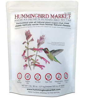 Hummingbird Market nectar powder packaging with resealable pouch for freshness