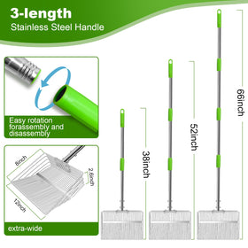 Humvmv 66-inch ergonomic handle provides comfortable, back-friendly cleaning.