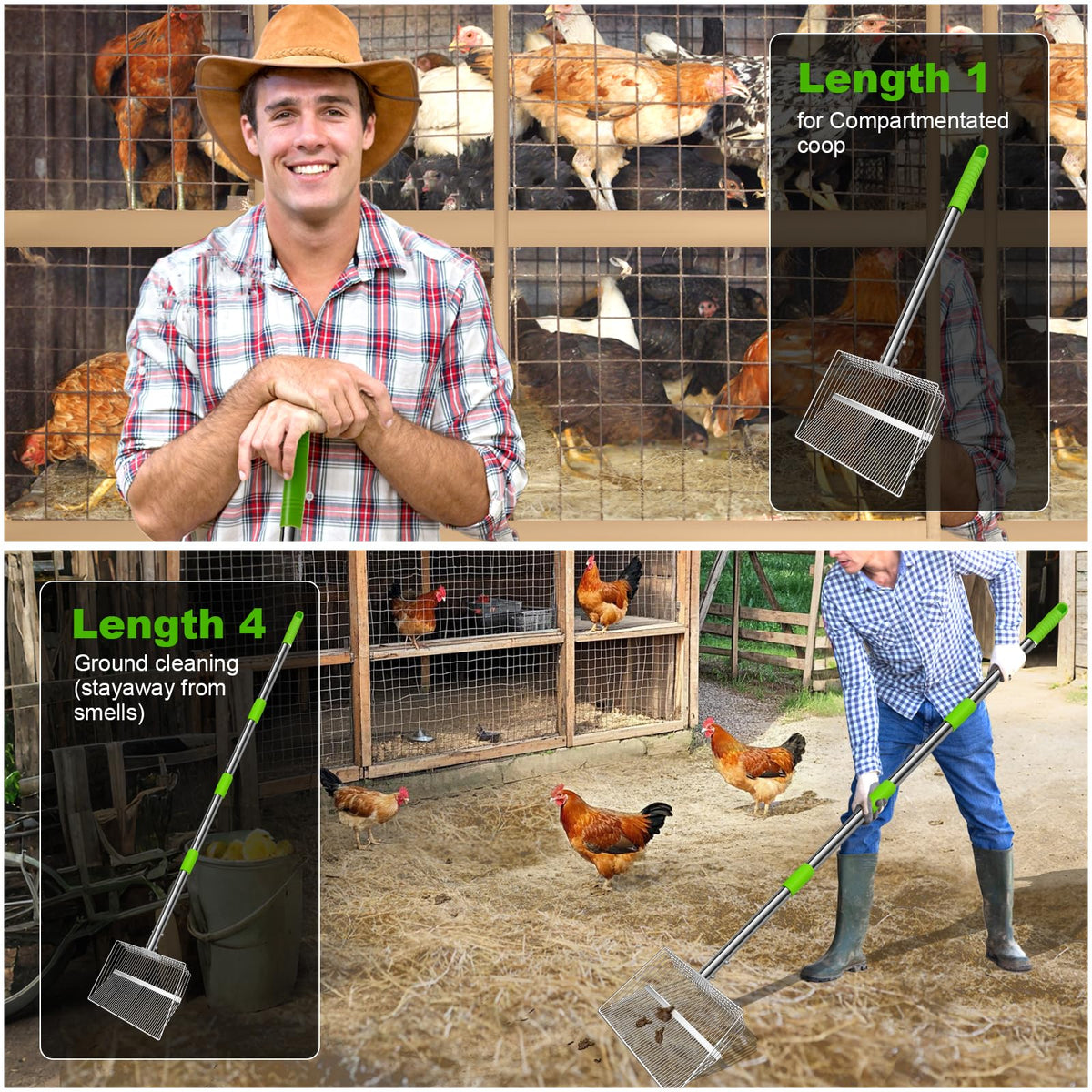 Humvmv extra-large scooper with dual-width slots improves waste separation.