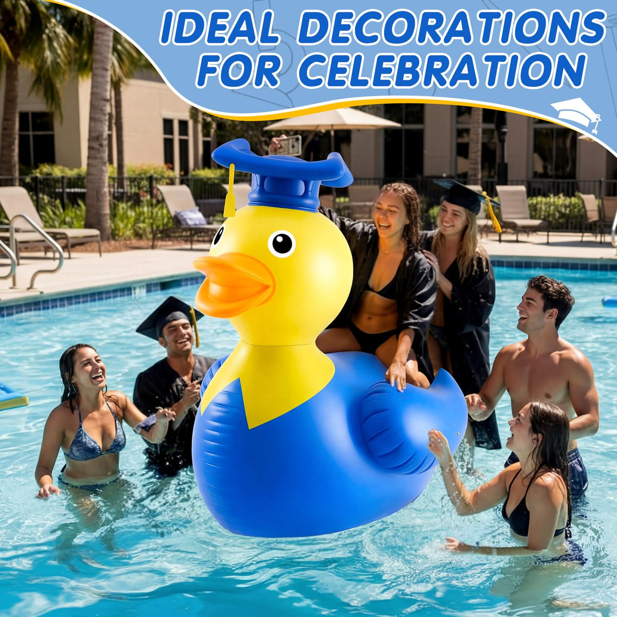 Hungdao inflatable duck with anti-leak valve for easy inflation.