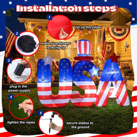 Hungdao outdoor patriotic decor pack enables quick, easy setup for holidays.