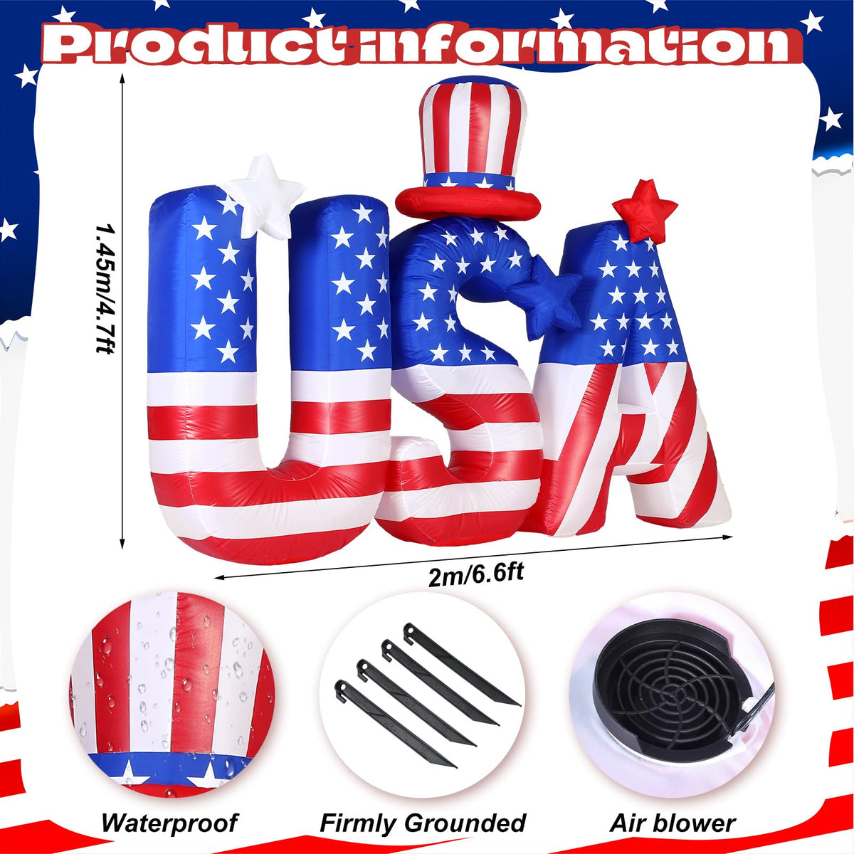 Hungdao patriotic hat inflatable serves as a standout focal point for outdoor parties.