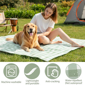 HunnmingRe sandproof mat on grass, durable surface for outdoor lounging.