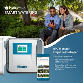 Hunter Hydrawise HPC400 weather-based watering adjusts schedules to forecasts.