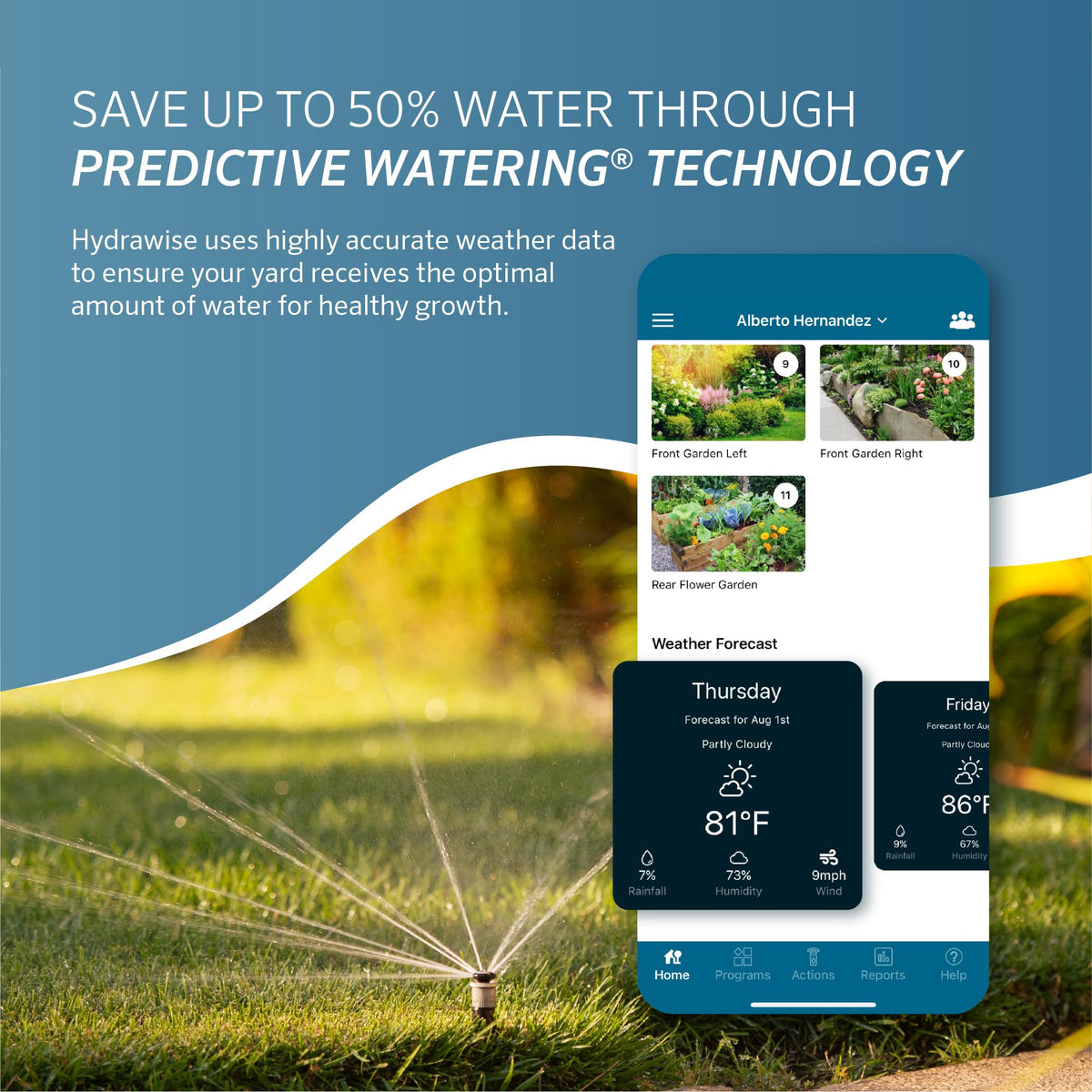 Hunter Hydrawise PRO-HC predictive weather schedules save water and time