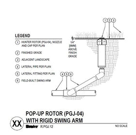 Hunter PGJ-04 rotor sprinkler head gear drive and oversized filter reduce clogs.