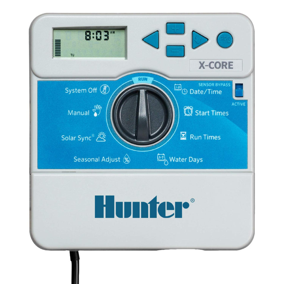 Hunter X-Core XC600i indoor timer front view with dial programming