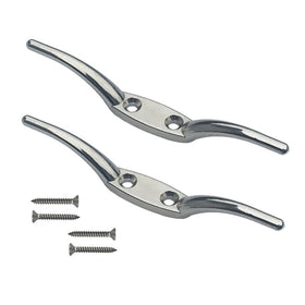 Huouo flagpole cleat 6inch silver for secure rope fastening on poles and boats