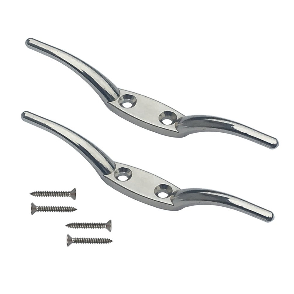 Huouo flagpole cleat 6inch silver for secure rope fastening on poles and boats