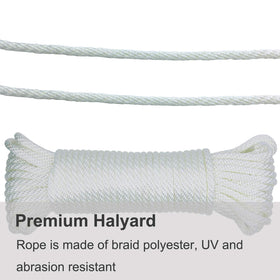 Huouo flagpole swivel with hooks, designed to reduce tangling and simplify flag changes.