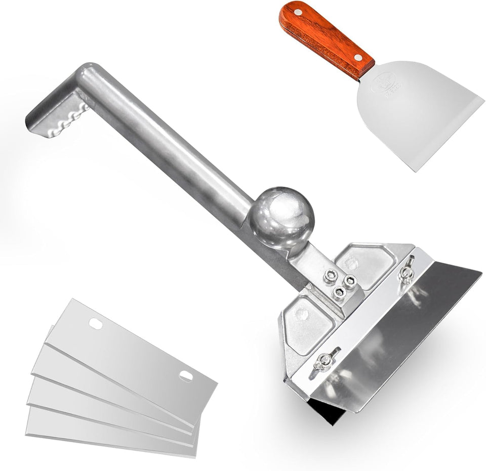 HUOYANSHE grill scraper with long handle for safer, easier cleaning