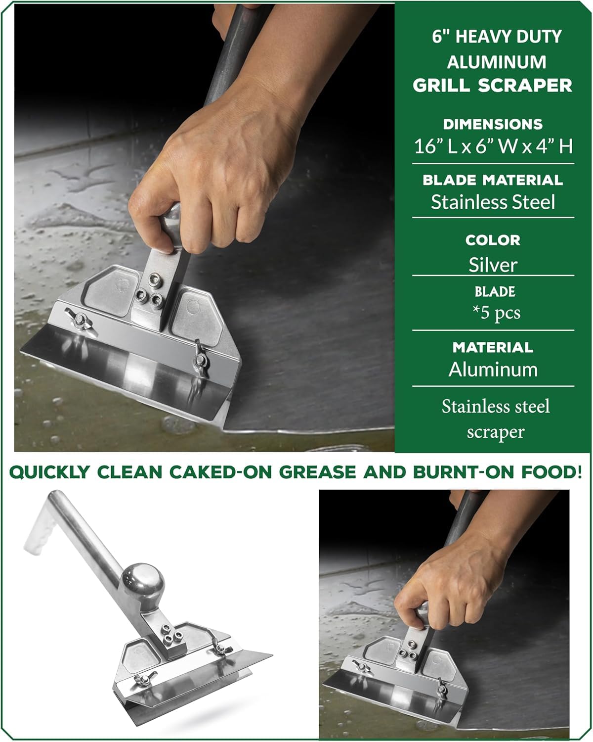 HUOYANSHE hibachi-style scraper set with replacement blades
